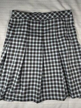 H&M Divided Black Blue Plaid Pleated Mini Skirt Women's 3XL Y2K Grunge Preppy